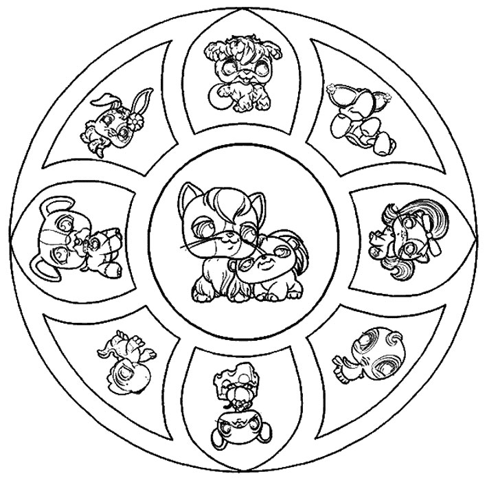 coloriage littlest petshop mandala